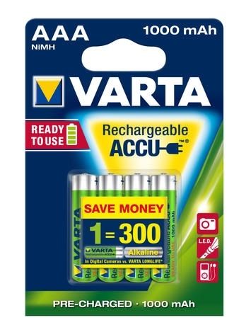 Батарейка Varta Ready2Use R03 / BL4 5703.301.414 1000 мAч