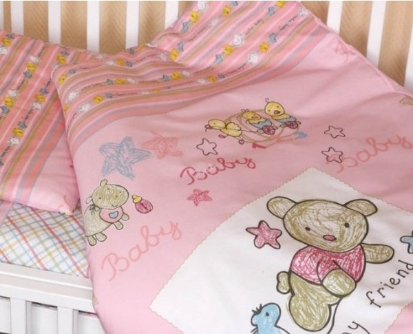 Комплект в кроватку Золотой гусь 1256 Zoo Bear Pink